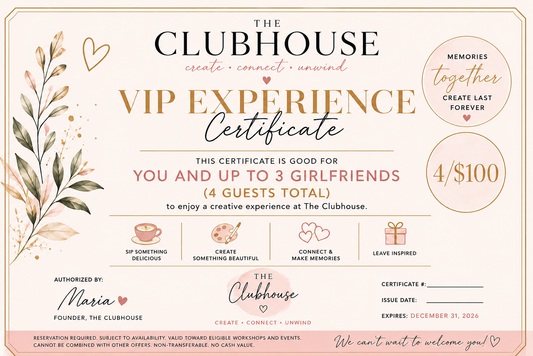 The Clubhouse Creative Experience Pass | 4 Guests for $100