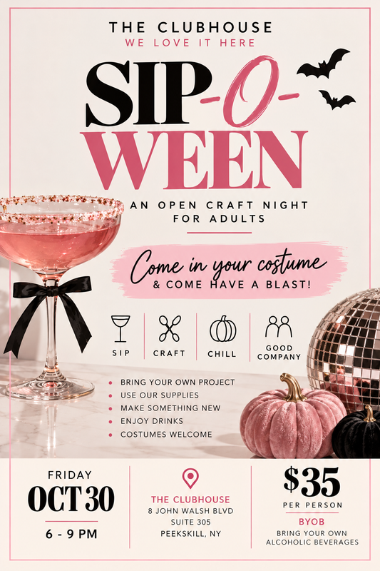 Sip-O-Ween: Halloween Open Craft Night for Adults Friday Oct 30, 6-9