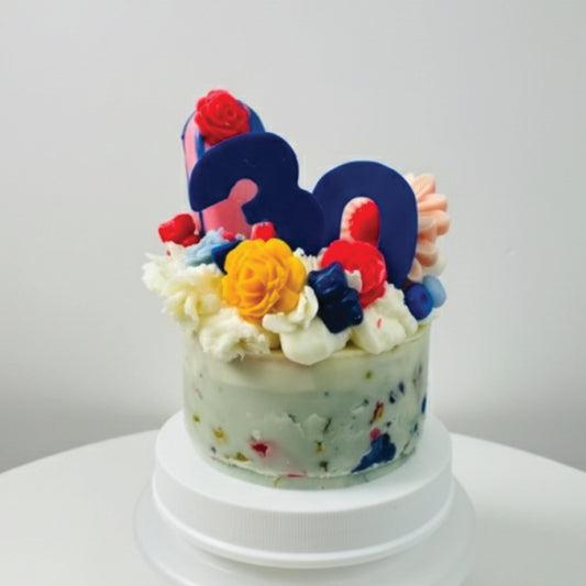 Mini Celebration Cake Candle – Custom Birthday Cake Candle – Personalized Age & Scent Gift