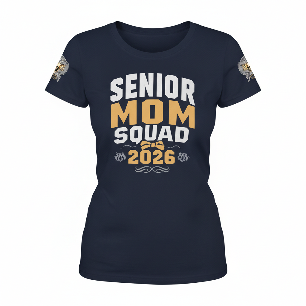 Senior Mom Squad Fitted Tee Shirt