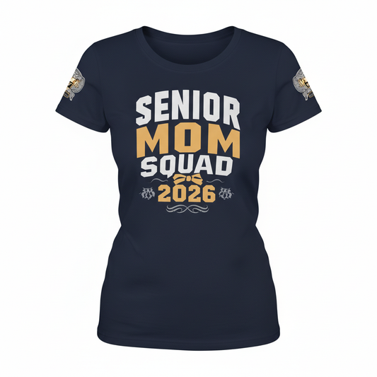 Senior Mom Squad Fitted Tee Shirt